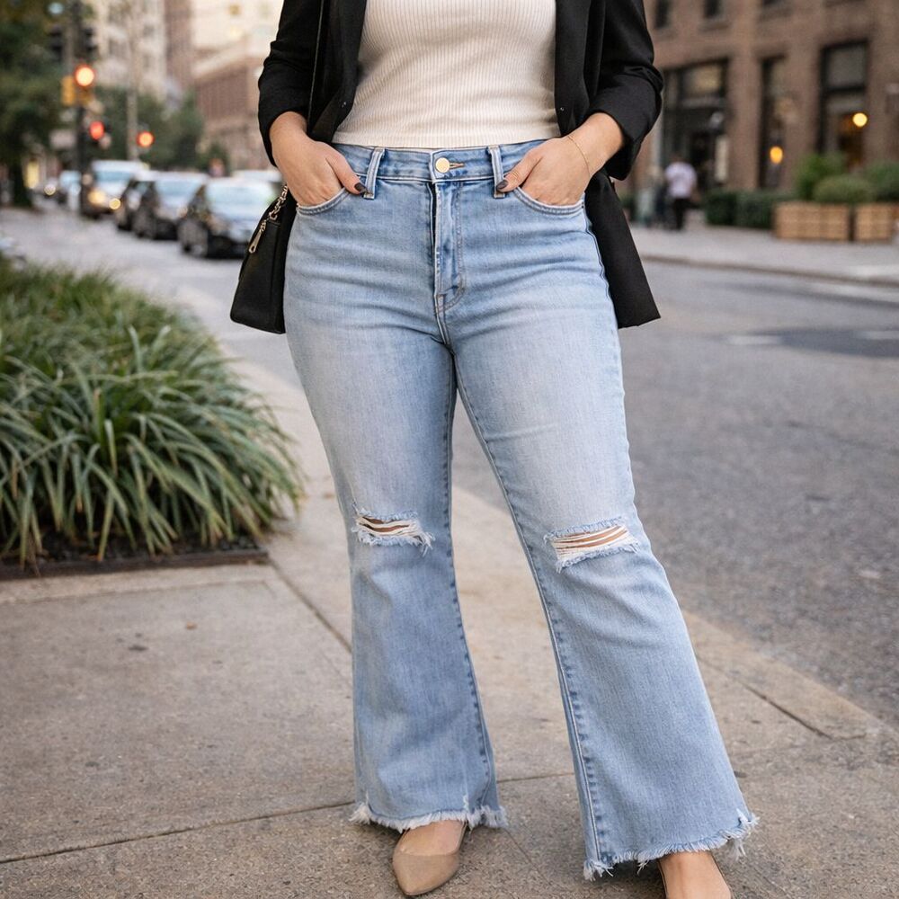 MOTHER The Hustler Ankle Fray Jeans Petal Plucker 28 Distressed Raw Hem Stretch